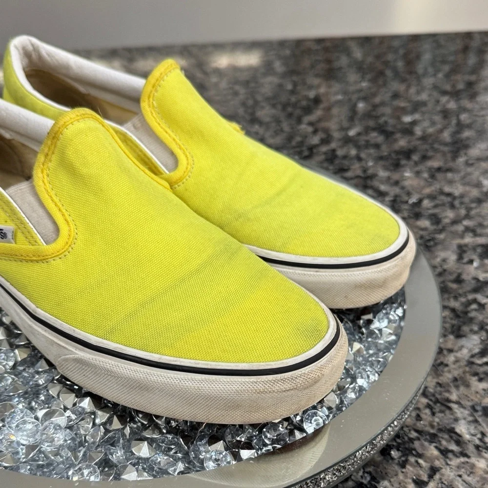 Vans Vibrant Yellow Canvas Slip-Ons M9 W10.5